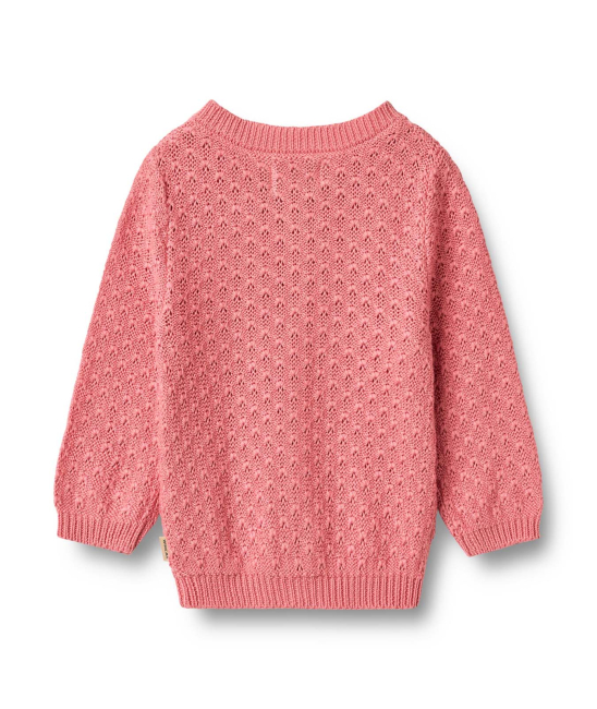 Wheat Knit Cardigan Magnella soft pink